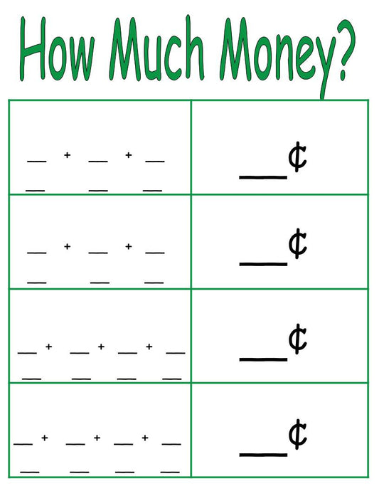 Counting Money Workable Chart