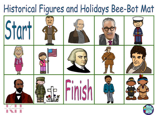 Historical Figures and Holidays for Grade 2 Texas Teks Bee-Bot Mat