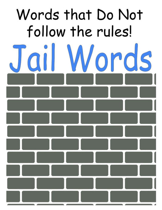 Jail Words Anchor Chart