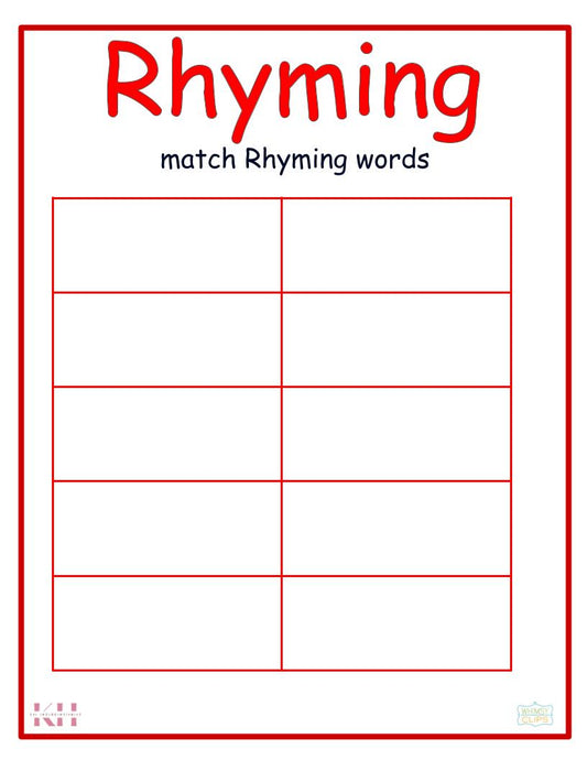 Rhyming Workable Chart