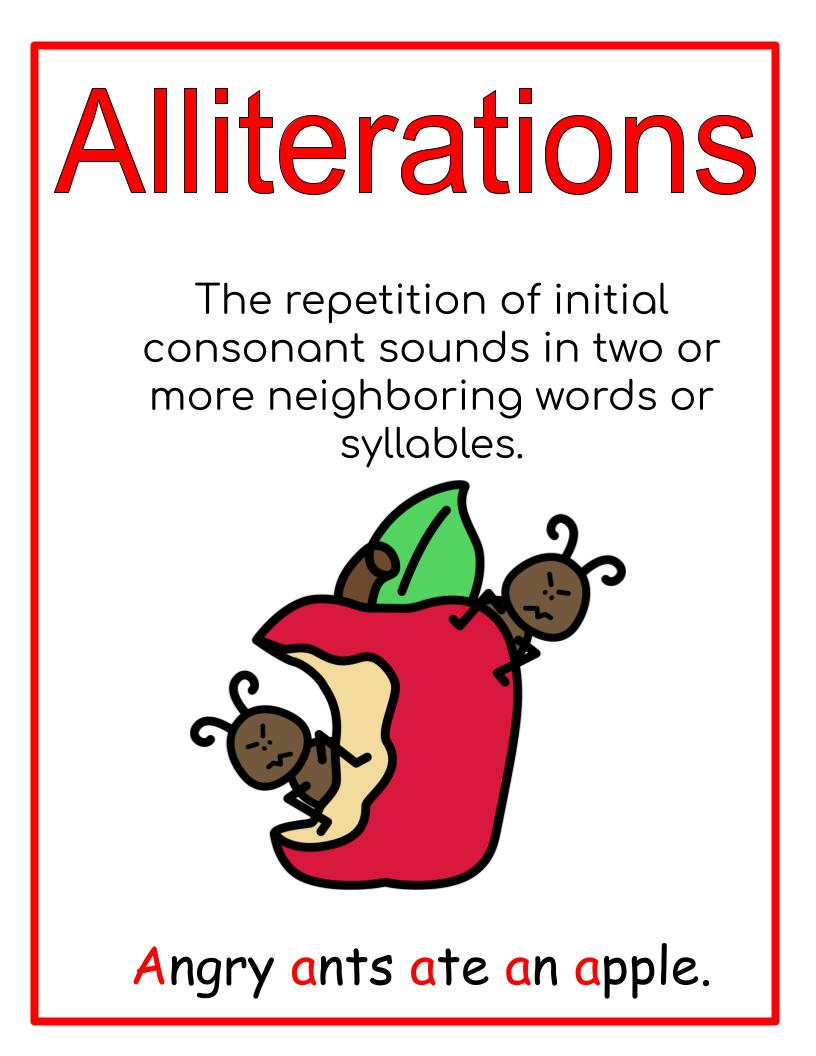 Alliteration Anchor Chart