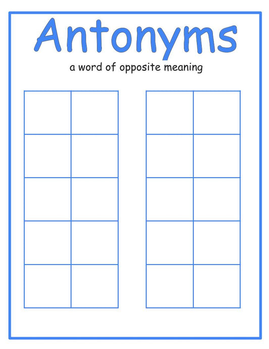 Antonyms Workable Chart 2