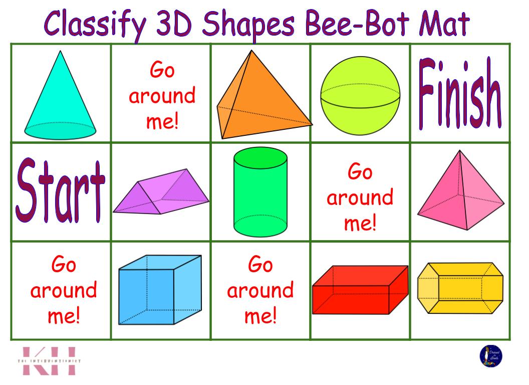 Classify 3D Shapes Bee-Bot mat