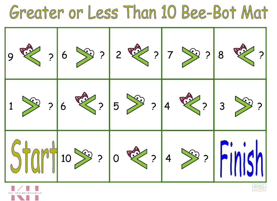 Greater or Less Than 10 Bee-Bot Mat