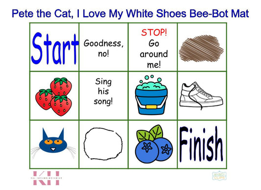 Pete the Cat, I Love My White Shoes Bee-Bot Mat