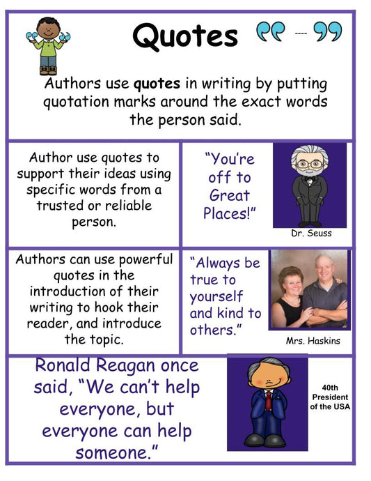 Quotes Anchor Charts