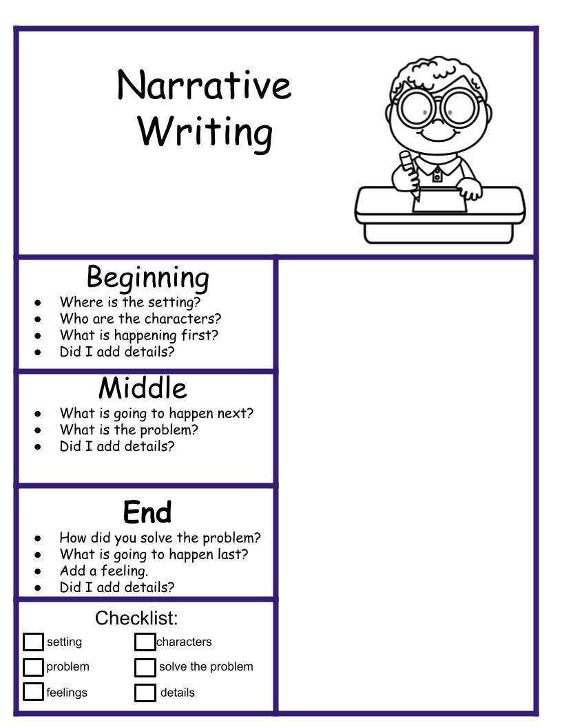 Narrative Writing Workable Chart